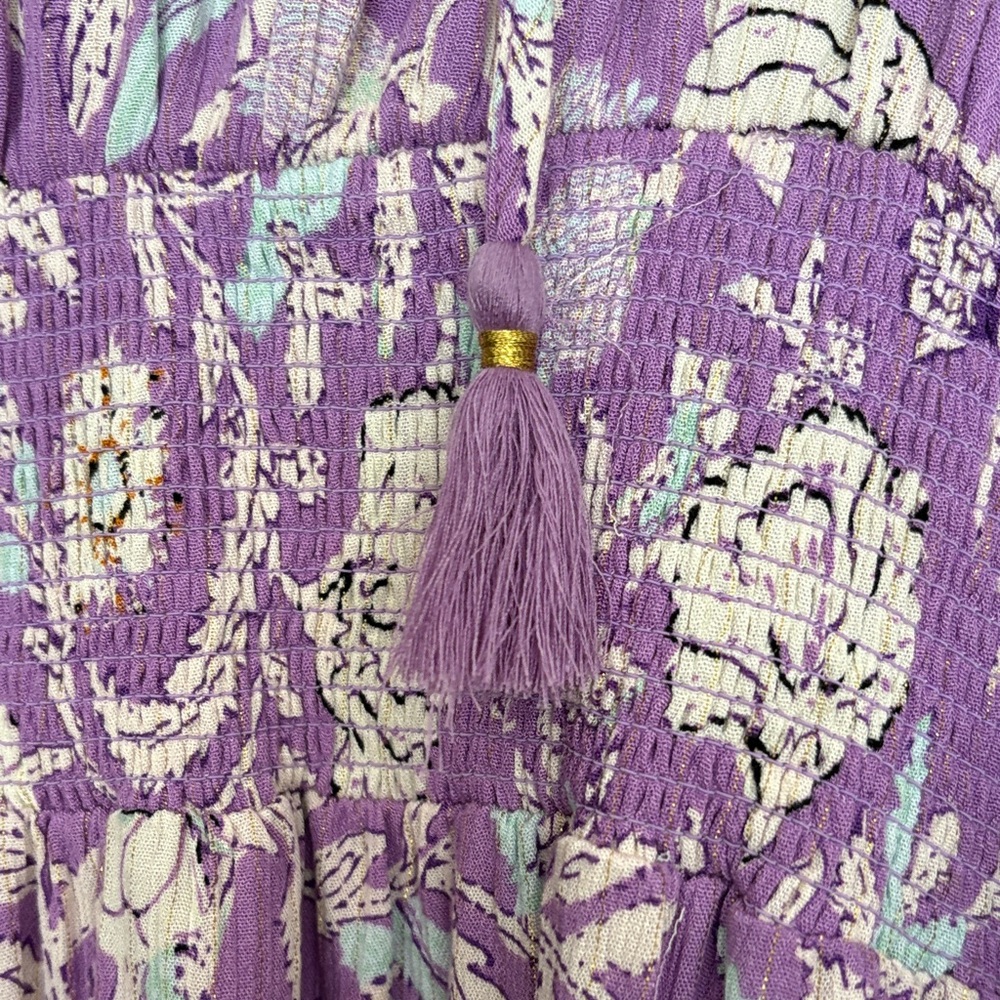 Haute Hippie Purple Floral Long Sleeve Dress - Picture 4 of 12